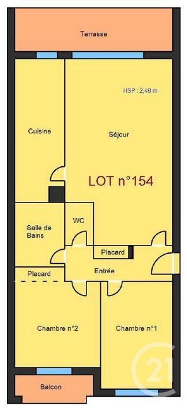 Appartement F3 à vendre - 3 pièces - 57.04 m2 - VALLAURIS - 06 - PROVENCE-ALPES-COTE-D-AZUR - Century 21 Adhère Transactions