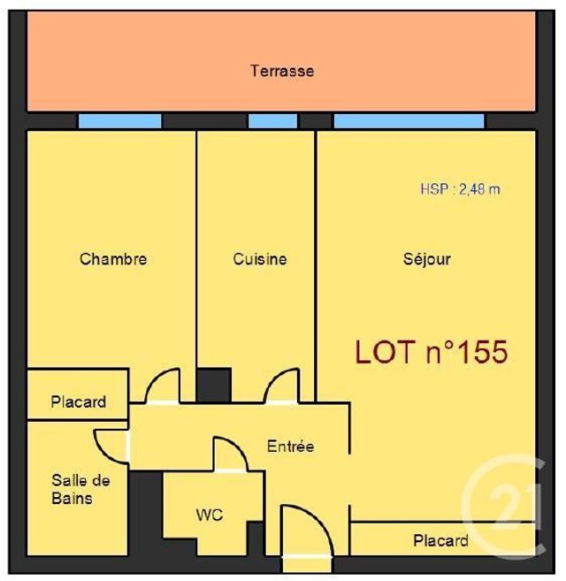 Appartement F2 à vendre - 2 pièces - 44.0 m2 - VALLAURIS - 06 - PROVENCE-ALPES-COTE-D-AZUR - Century 21 Adhère Transactions