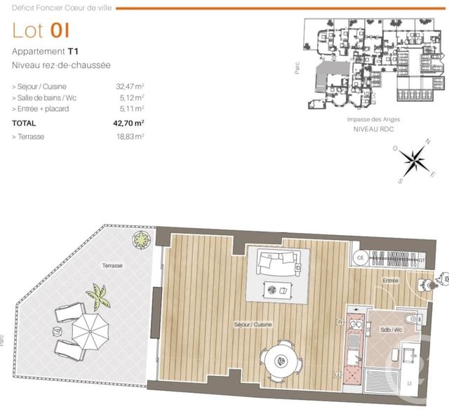 Appartement F2 à louer - 2 pièces - 42.0 m2 - CANNES - 06 - PROVENCE-ALPES-COTE-D-AZUR - Century 21 Adhère Transactions